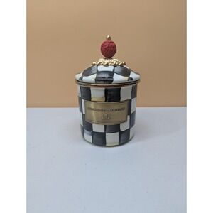 Mackenzie Childs Small Courtley Check Canister - small - Black & White NEW